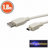 USB kábel A dugó - B dugó (mini) 1,8 m