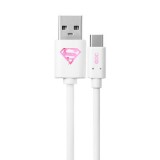 USB kábel DC - Superman 001 USB - micro USB adatkábel 1m fehér