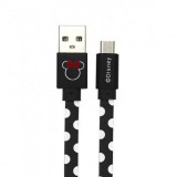 USB kábel Disney - Minnie USB - micro USB adatkábel 1m fekete pöttyös