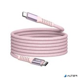 USB kábel, USB-C - USB-C, 1,2 m, 60W, mágneses, VERBATIM, rózsaszín