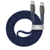 USB kábel, USB-C - USB-C, 1,2 m, RIVACASE PS6105, kék (RUK6105BL)