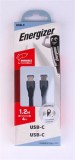 USB kábel, USB-C - USB-C, 1,2m, ENERGIZER, fekete (EKA03)