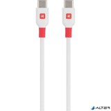 USB kábel, USB-C - USB-C, 1,2m, SKROSS, fehér