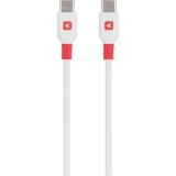 USB kábel, USB-C - USB-C, 1,2m, SKROSS, fehér (SKTK0008C)