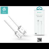 USB - micro USB adat- és töltőkábel 2 m-es vezetékkel - Devia Smart Cable -     white (ST312045) - Adatkábel