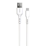 USB - Micro USB adatkábel, töltőkábel, fehér, 1m, Pavareal PA-DC181M