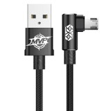 USB-Micro USB kábel, ferde Baseus MVP könyök 1,5A 2m (fekete)