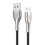 USB-Micro USB kábel Vipfan Fingerprint Touch Z04, 3A, 1.2m (fekete)