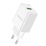 USB portos hálózati gyorstöltő 18W Borofone BN5 fehér