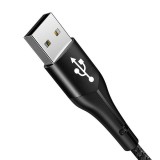 USB-ről USB-C-re Mcdodo Magnificence CA-7960 LED kábel, 1m (fekete)
