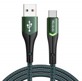 USB-ről USB-C-re Mcdodo Magnificence CA-7961 LED-es kábel, 1m (zöld)