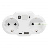 USB-s hálózati töltő adapter éjszakai fénnyel