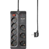USB-s túlfeszültségvédő elosztó, 8 részes, fekete, Renkforce (1574788)