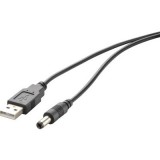 USB tápkábel, 5 V DC 5,5 mm-es dugóval, 1 m, Renkforce (RF-4079664)