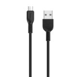 USB töltő- és adatkábel, microUSB, 200 cm, gyorstöltő, törésgátló, Hoco X20, fekete (RS83060) - Adatkábel