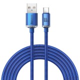 USB töltő- és adatkábel, USB Type-C, 200 cm, 5000 mA, 100W, gyorstöltés, PD, cipőfűző minta, Baseus Crystal Shine, CAJY000503, kék (RS121940) - Adatkábel