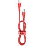 USB Type-C töltő- és adatkábel, Lightning, 100 cm, 3000 mA, törésgátlóval, gyorstöltés, PD, Hoco X45 Surplus, piros (RS109109) - Adatkábel