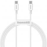 USB Type-C töltő- és adatkábel, USB Type-C, 100 cm, 5000 mA, 100W, törésgátlóval, gyorstöltés, PD, Baseus Superior, CATYS-B02, fehér (RS120700) - Adatkábel
