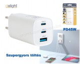USB - USB-C hálózati töltő adapter PD45W gyorstöltéssel M55060