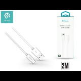USB - USB Type-C adat- és töltőkábel 2 m-es vezetékkel - Devia Smart USB Type-C 2.0 Cable - white (ST312038)
