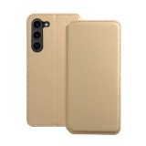 Utángyártott Dual Pocket  Samsung S24 PLUS flip tok, arany