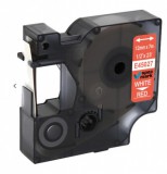 Utángyártott DYMO D1 45027 12mm x 7 m piros-fehér