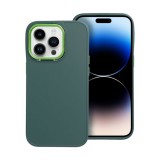 Utángyártott Frame Apple iPhone 14 Pro közepesen ütésálló tok kameravédő kerettel, zöld