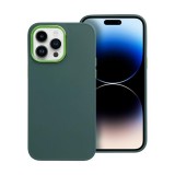 Utángyártott Frame Apple iPhone 14 Pro Max közepesen ütésálló tok kameravédő kerettel, zöld