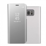 Utángyártott Samsung Galaxy S7 Edge SM-G935, Oldalra nyíló tok, hívás mutatóval, Smart View Cover, Ezüst