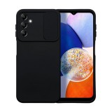 Utángyártott Slide Samsung Galaxy A14 5G/A14 4G, kameravédős szilikon tok, fekete