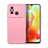 Utángyártott Slide Xiaomi Redmi 12C, kameravédős szilikon tok, rózsaszín