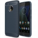 Utángyártott Sony Xperia 20, TPU Szilikon tok, közepesen ütésálló, szálcsiszolt, karbon minta, Sötétkék