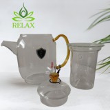 Üveg teáskanna szűrővel