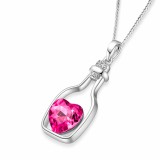 Üvegbe zárt szív nyaklánc