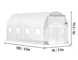 Üvegház, kerti sátor &#8211; fehér, 4,5x2x2m