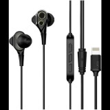 UiiSii I8 Lightning csatlakozós mikrofonos fülhallgató fekete (MG-USI8-02) (MG-USI8-02) - Fülhallgató