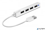 USB elosztó-HUB, 4 port, USB 2.0, SPEEDLINK &#039;Snappy Slim&#039; fehér