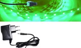 V-Tac 10m hosszú 14Wattos, kapcsoló nélküli, adapteres zöld LED szalag (600db 2835 SMD LED)