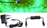 V-Tac 10m hosszú 14Wattos, lengő kapcsolós, adapteres zöld LED szalag (600db 2835 SMD LED)