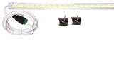 V-Tac 200cm-es 36 Wattos, 12 Voltos középfehér LED átlátszó keskeny alumínium profilban, tápegység nélkül, 2 méteres vezetékkel (477db 2835 SMD LED)