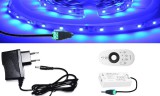 V-Tac 2m hosszú 8Wattos, RF 4 zónás FUT007 távirányítós, vezérlős, adapteres kék LED szalag (120db 2835 SMD LED)