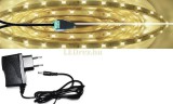 V-Tac 2x5m hosszú 24Wattos, kapcsoló nélküli, 12V adapteres középfehér kültéri LED szalag (600db 2835 SMD LED)