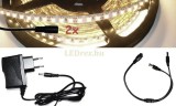 V-Tac 2x5m hosszú 62Wattos, kapcsoló nélküli, 12V adapteres középfehér LED szalag (1200db 2835 SMD LED)