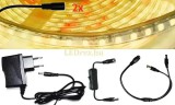 V-Tac 2x5m hosszú 62Wattos, lengő kapcsolós, adapteres melegfehér kültéri LED szalag (1200db 2835 SMD LED)