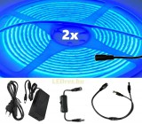 V-Tac 2x5m hosszú 70Wattos, lengő kapcsolós, 24V adapteres kék LED szalag (3200db COB LED)