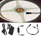 V-Tac 2x5m hosszú 84Wattos, lengő kapcsolós, 24V adapteres hidegfehér LED szalag (3200db COB LED)