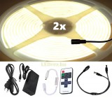 V-Tac 2x5m hosszú 84Wattos, RF távirányítós, mini vezérlős, 24V adapteres középfehér LED szalag (3200db COB LED)