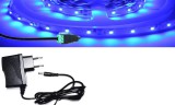 V-Tac 3m hosszú 10Wattos, kapcsoló nélküli, adapteres kék LED szalag (180db 2835 SMD LED)
