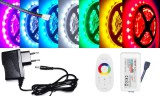 V-Tac 3m hosszú 28 Wattos, 1 zónás 2.4G RF távirányítós, 24V adapteres RGB LED szalag (180db 5050 SMD LED)
