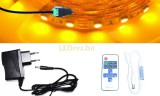 V-Tac 3m hosszú 29Wattos, RF távirányítós, mini vezérlős, 12V adapteres sárga LED szalag (180db 5050 SMD LED)